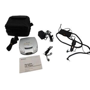 Sony Car Ready Discman ESP2 Portable CD Player Case Logic Cords D-E206CK Works